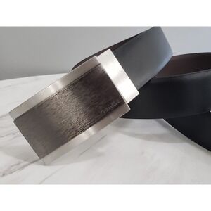 Calvin Klein CK Men's Dress Belt Reversible Black Brown Size 40 Genuine Leather‎